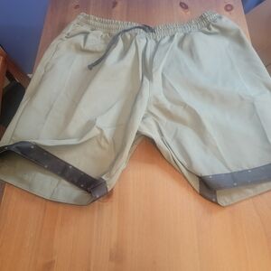 Men's Athletic Olive Shorts with Drawstring